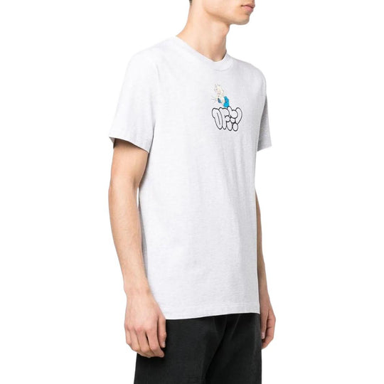 Men's Off-White Solid Color Logo Printing Short Sleeve White T-Shirt OMAA027S22JER01208570857