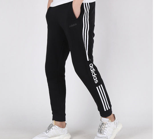 adidas neo Knit Drawstring Casual Sports Long Pants Black FP7487
