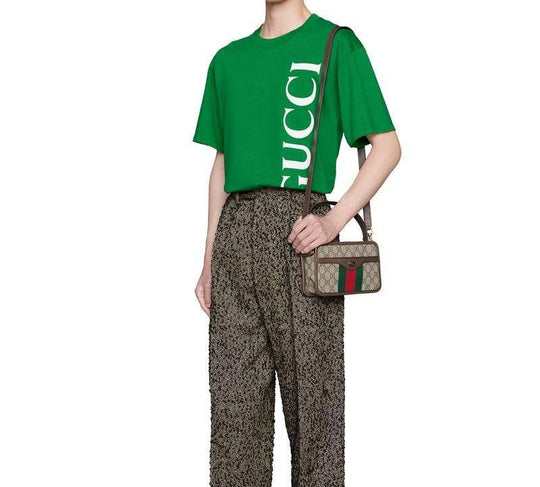 Gucci Large Logo Printed Crewneck For Men Green 565806-XJB2V-3189