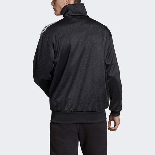 adidas originals Stand Collar Athleisure Casual Sports Stripe Jacket Black ED7051