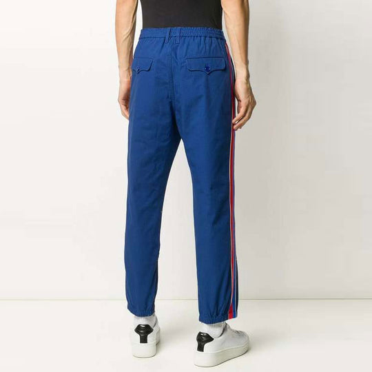 Men's GUCCI SS21 Side Stripe Pants Zipper Athleisure Casual Sports Pants Blue 615775-XDBBH-4207 Casual Pants - KICKSCREW