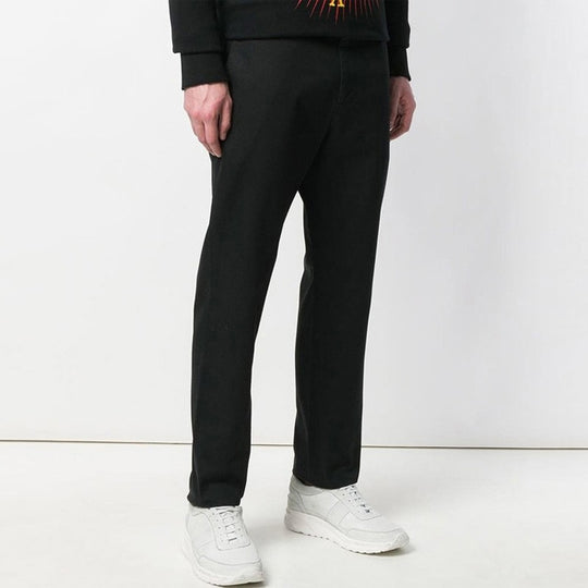 Men's GUCCI SS21 Solid Color Cotton Casual Loose Long Pants/Trousers Black 519546-Z396H-1000