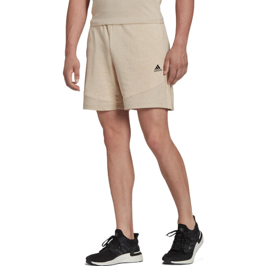 Men's adidas BotanDyed Short Solid Color Straight Loose Shorts Light Khaki HE3067