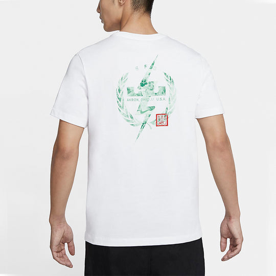Nike LeBron logo Printing Short Sleeve White DD0001-100