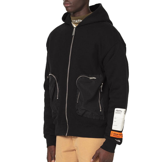 Men's HERON PRESTON Long Sleeves hooded Sports Black HMEA054F20JER0011000