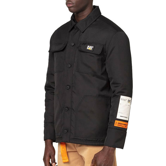 Men's HERON PRESTON X Caterpillar Long Sleeves Coach Multiple Pockets Jacket Black HMEM005F20FAB0021000