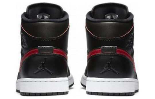 (GS) Air Jordan 1 Retro Mid 'Black Gym Red' 554725-009 Big Kids Basketball Shoes  -  KICKS CREW