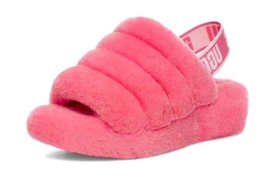 (WMNS) UGG Fluff Yeah Slide Minimalistic Thick Sole Slipper Rose Pink 1095119-PKRS