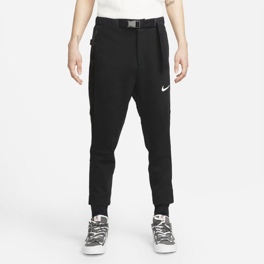 Men's Nike x Sacai Crossover Knit Bundle Feet Sports Pants/Trousers/Joggers Asia Edition Black CZ4698-010