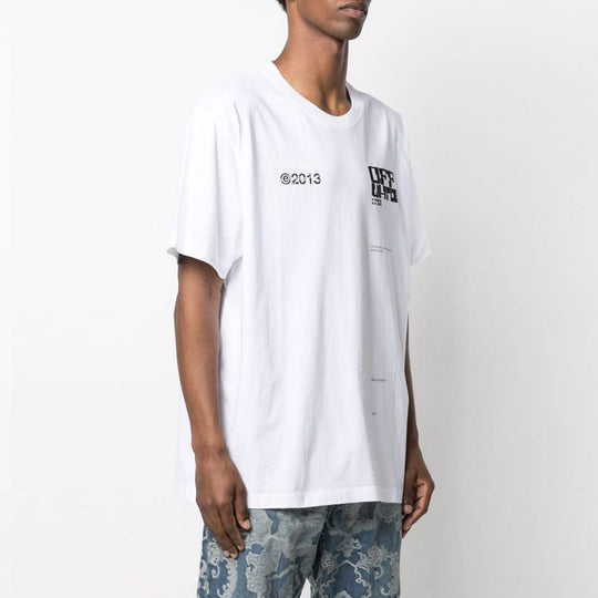 Off-White SS21 Logo Round Neck Short Sleeve Loose Fit White OMAA038S21JER0080110