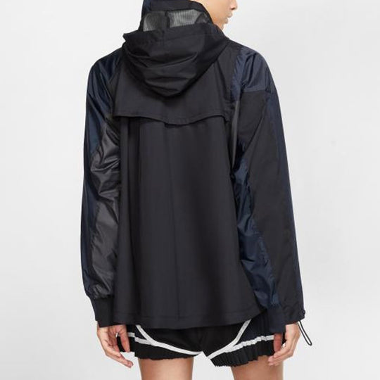 (WMNS) Nike x Sacai Double-Zip Jacket 'Black/Dark Obsidian' CD6297-010
