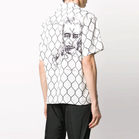 Men's OFF-WHITE Printing Short Sleeve Shirt Version White OMGA103S20H870330110 Shirt - KICKSCREW