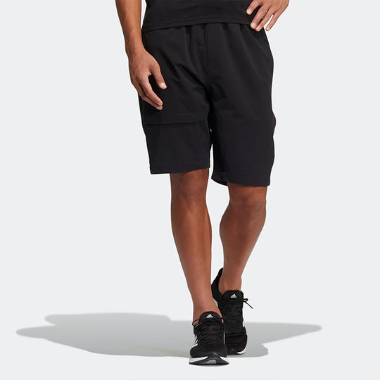 adidas Solid Color Minimalistic Sports Straight Shorts Black HE9932