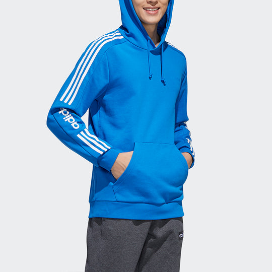 adidas neo Logo Printing hooded Drawstring Blue GD1637