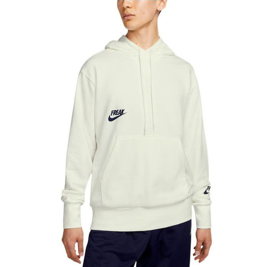 Men's Nike Giannis Logo Printing Drawstring Hooded Long Sleeves White ...