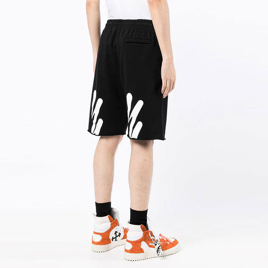 Off-White SS22 Wave Diag Printing Sports Shorts Ordinary Version Black OMCI006S22FLE0151001