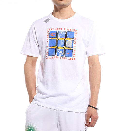 Nike Dri-Fit KD Durant Printing Quick Dry Short Sleeve White 923740-100