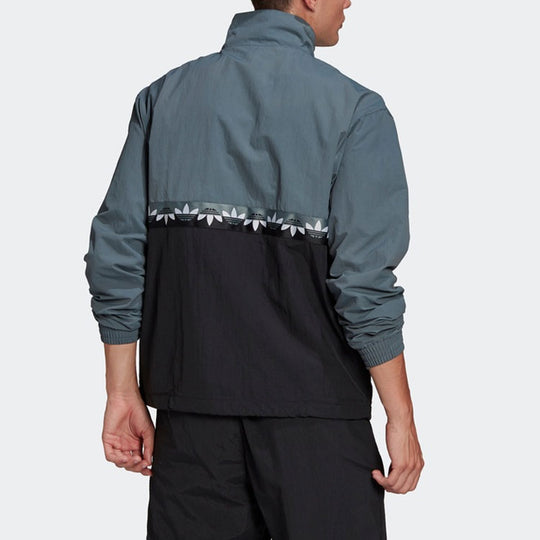 adidas originals Adicolour Sliced Trefoil Track Jacket Men's Black/Blue GN3438