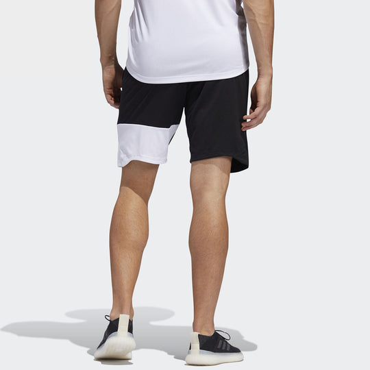 adidas Athleisure Casual Sports Breathable Shorts Black White FL4448