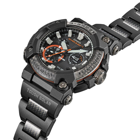Men's CASIO Master of G Series Ocean Fashion Stylish Bluetooth Solar Energy Sapphire Crystal 200 Meter Antimagnetic Shockproof Waterproof Sports Stainless Steel Resin Strap Watch Solar Powered Mens Black Analog GWF-A1000XC-1A Watches - KICKSCREW