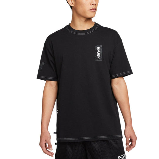 Nike Solid Color Alphabet Pattern Printing Round Neck Cotton Short Sleeve Black DQ1878-010
