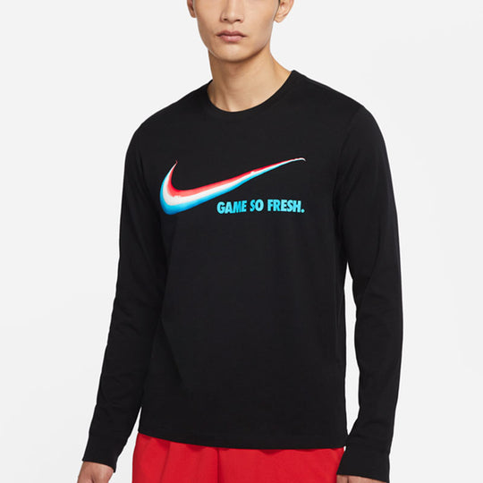 Nike Men's Utah Jazz Black Pre-Game Dri-Fit Long Sleeve T-Shirt, Medium