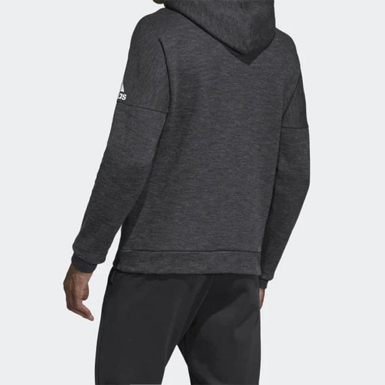 adidas Knit Windproof Breathable Hooded Jacket Iron gray DU1135