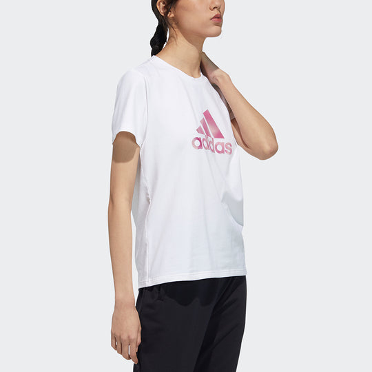(WMNS) adidas Fi Foil Tee Printing Round Neck Sports Short Sleeve White T-Shirt GP0699