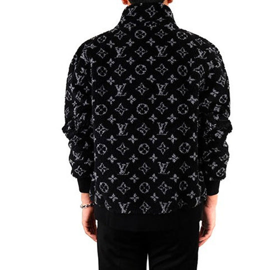 Louis Vuitton LV Monogram Fleece Full Logo Zipper Jacket Unisex Black 1A5VFA US M