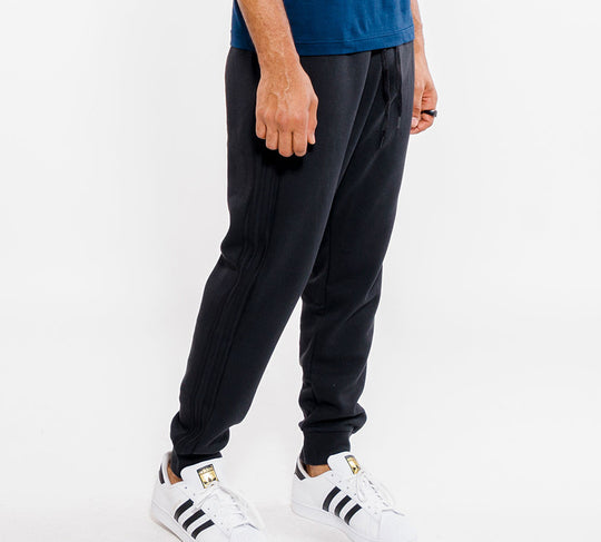 adidas Classic Logo Drawstring Fleece Lined Sports Pants Black FI1476