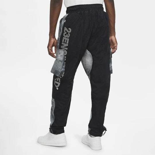 Men's Air Jordan Printing Loose Cargo Black Pants CU9057-100-KICKS CREW