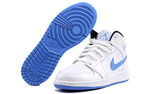 (GS) Air Jordan 1 Retro Mid 'Legend Blue' 554725-127 Big Kids Basketball Shoes  -  KICKS CREW
