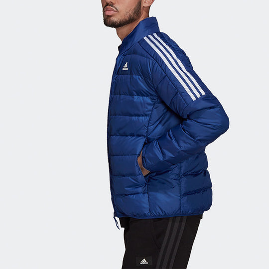 Men's adidas Ess Down Sports Stay Warm Stand Collar With Down Feather Blue Jacket GT9173