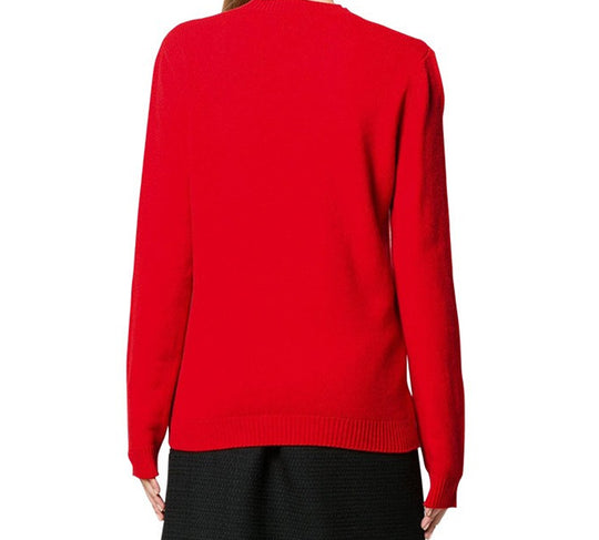 Women's GUCCI Deer Logo Wool Sweater Red 579950-XKAWE-6397 sweater - KICKSCREW