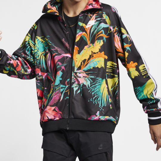 Nike Sports Wear Nsw Flowers Printing Stand Collar Athleisure Casual Sports Jacket Multi-color AR1612-389