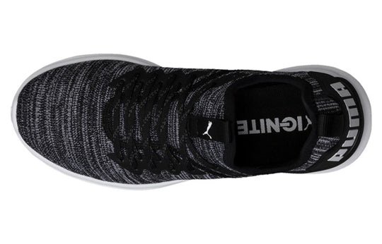 (WMNS) PUMA Ignite Flash Evoknit Low Running Shoes Black/Grey 190511-01