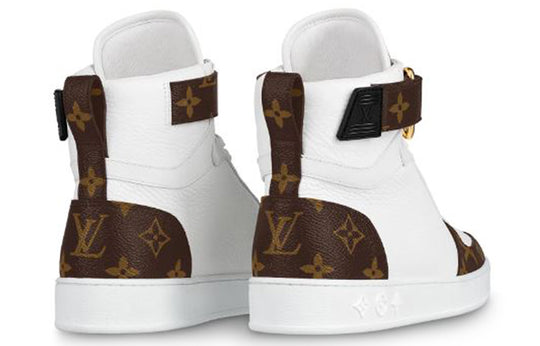 New Louis Vuitton boombox sneakers 38 silver white high top Boots Sold Out  InBox