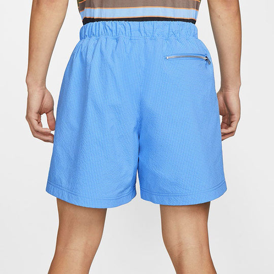 Nike Sportswear Solid Color Logo Micro Mark waterproof Woven Sports Shorts Blue DM5282-412