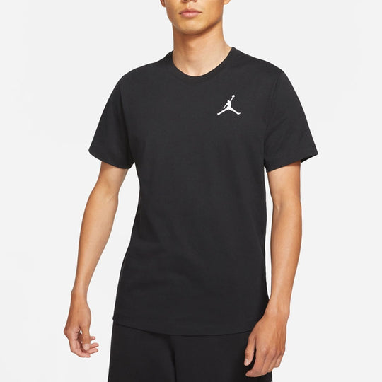 Air Jordan Jumpman Logo Embroidered Sports Round Neck Short Sleeve Black DC7486-010