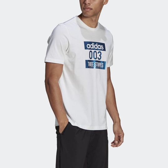 Men's adidas Sports Stylish Casual Short Sleeve White T-Shirt GL3261