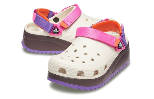 Crocs Classic Hiker Clog White Pink Purple Sandals 'White Pink Purple ...