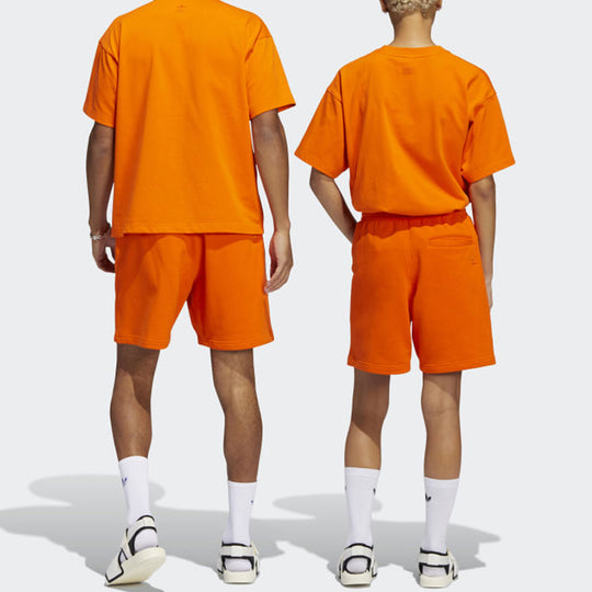 adidas originals x Pharrell Williams Crossover Solid Color Loose Sports Shorts Orange HF9927