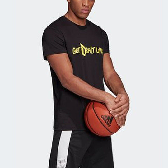 adidas Dame Hecklers Basketball Sports Round Neck Short Sleeve Black GD8714