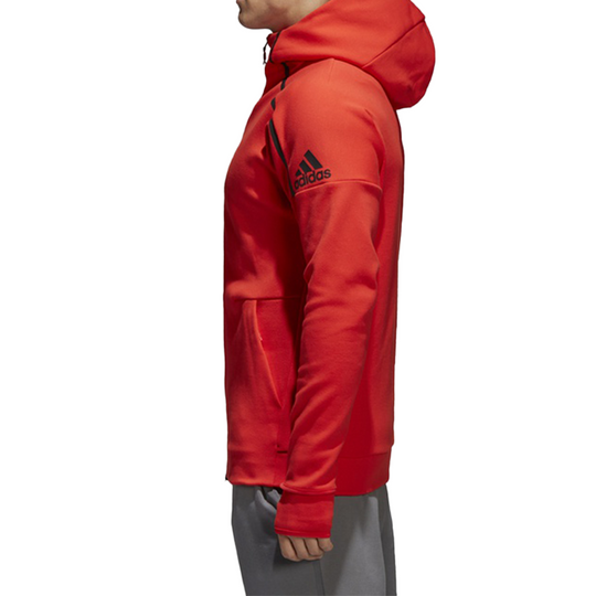 adidas Logo Printing Knit Hooded Jacket Red CG2173