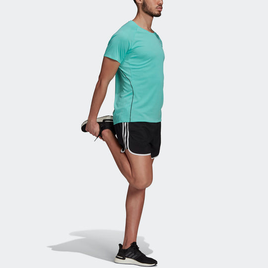 adidas Adi Runner Tee Reflective Sports Round Neck Short Sleeve Mint Green GJ9888