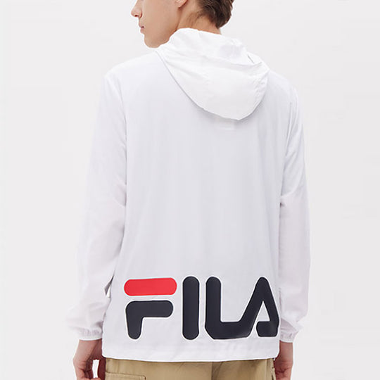 FILA Logo Printing Casual Hoodie Light-Weight Jacket Men's White F51M128712F-WT