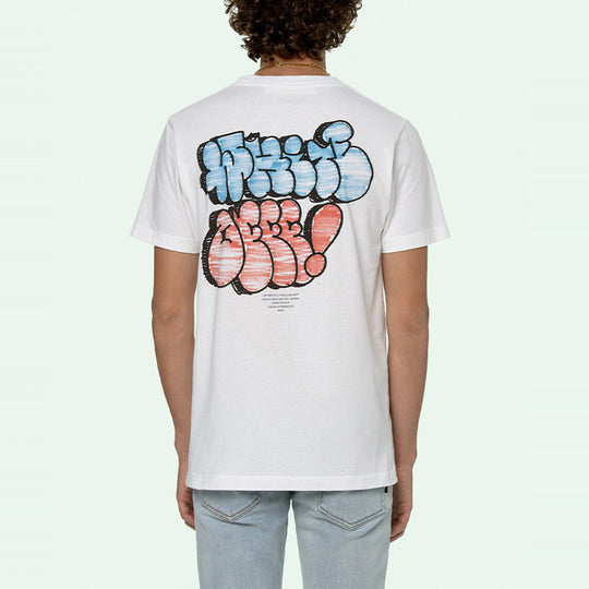 Off-white Graffiti Print T-shirt In Off White Mu, ModeSens