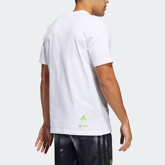 adidas Casual Breathable Printing Round Neck Short Sleeve White HE4905