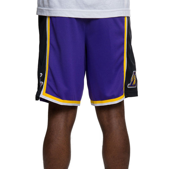 Nike LA Lakers Lebron James Basketball Pants For Men Black/Purple AJ5615-504 Basketball Shorts - KICKSCREW