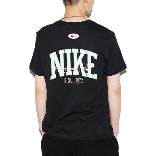 Men's Nike SS22 Logo Alphabet Printing Round Neck Short Sleeve Black T-Shirt DR8031-010